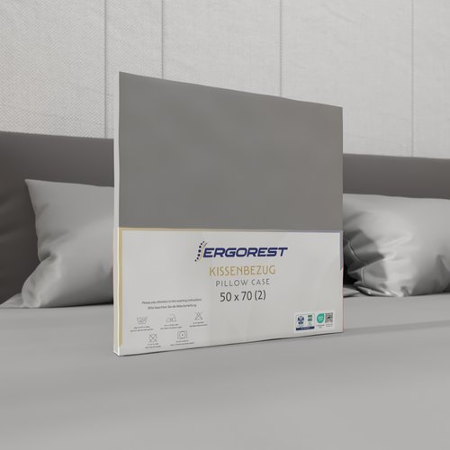 Prevleka za vzglavnik Ergorest Cotton Satin™ 50 x 70 cm – elegantno siva