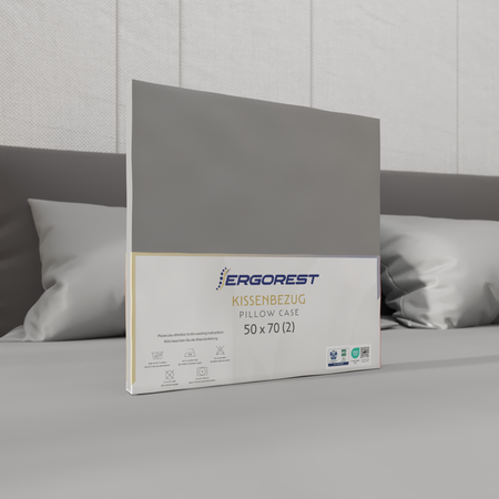 Prevleka za vzglavnik Ergorest Cotton Satin™ – siva